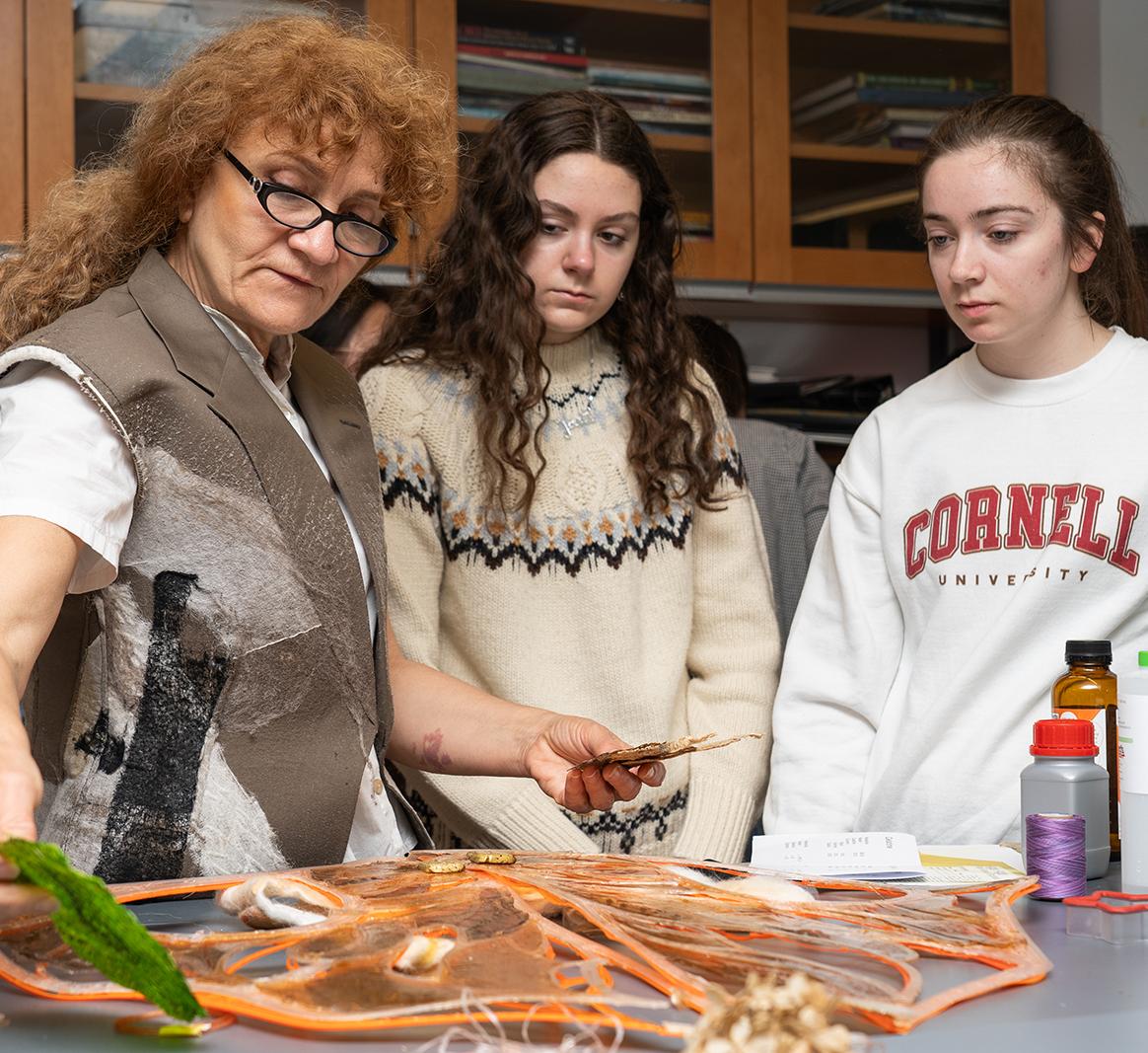 Artist and designer Galina Mihaleva leading a workshop