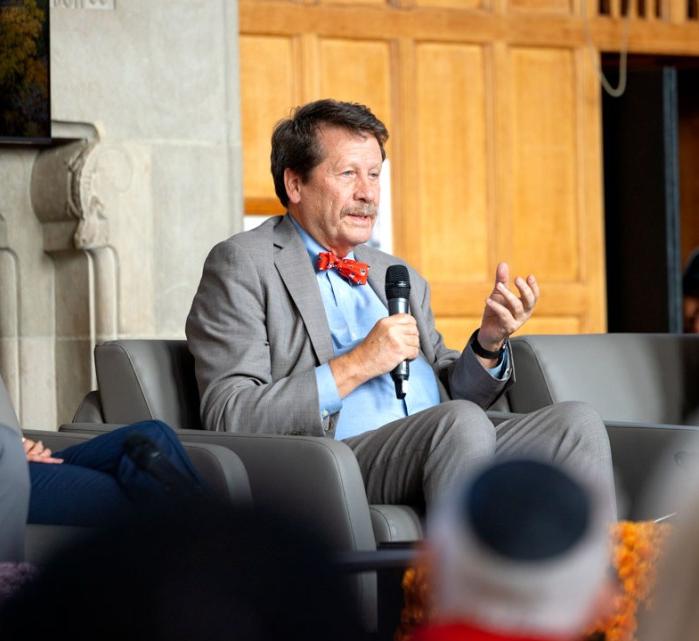 FDA commissioner speaks to an audience in the WSH Memorial Room