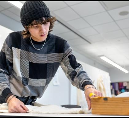 Mattie Nguyen works on a design