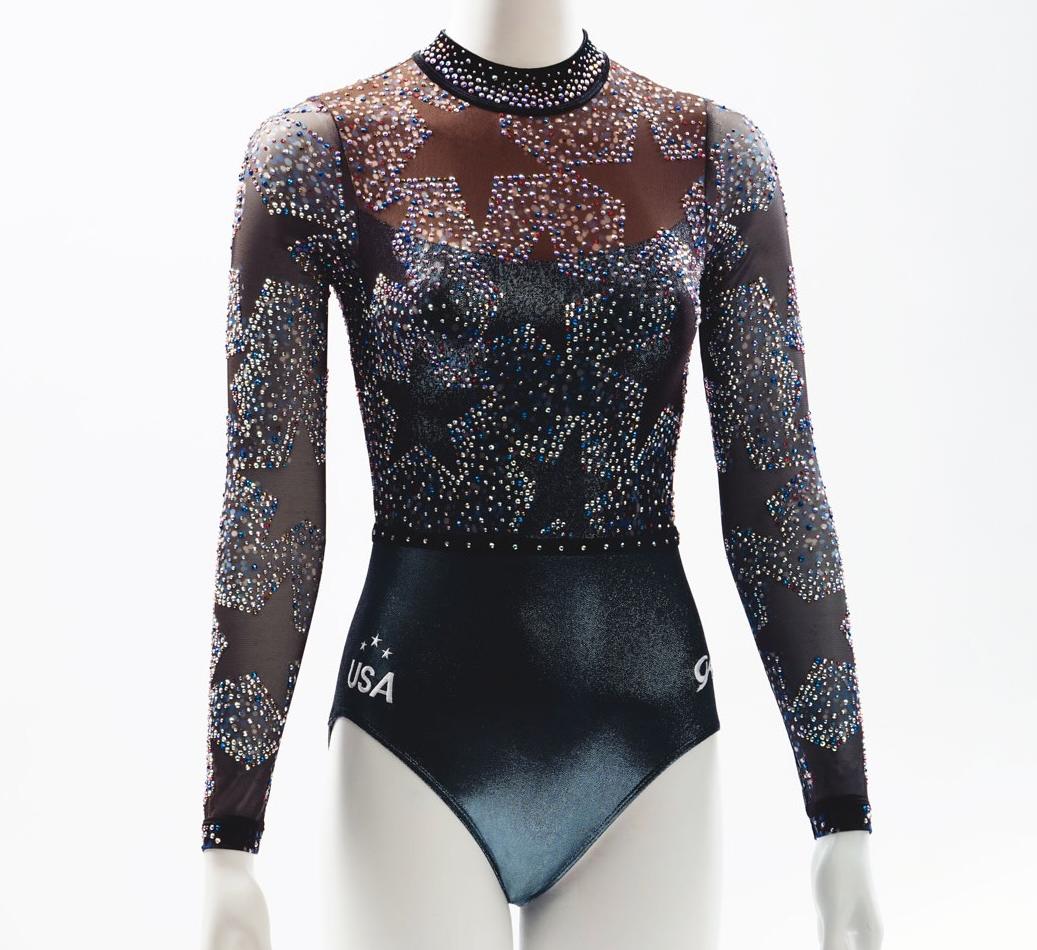 olympic gymnastics leotard close up