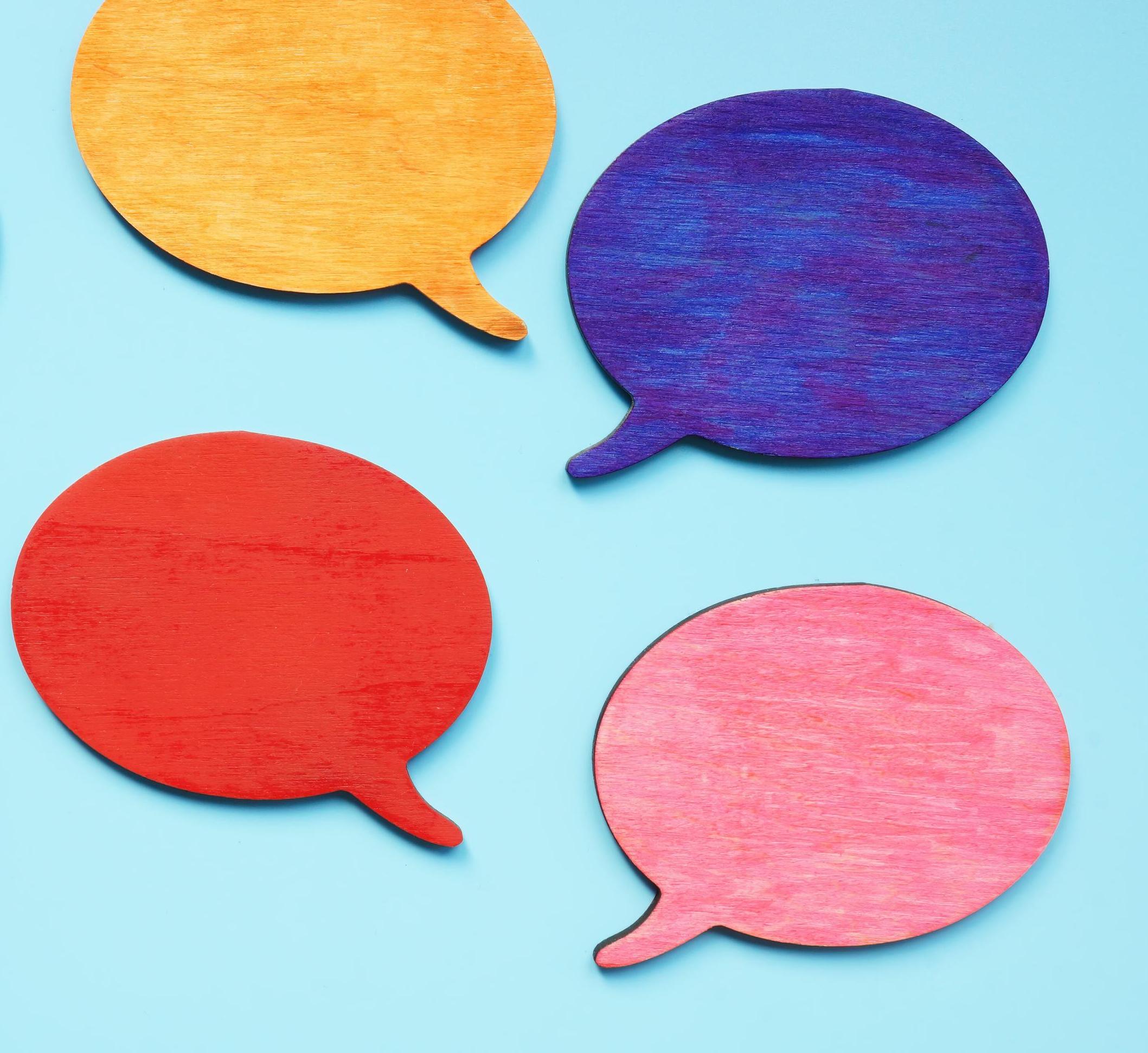 speech bubbles in different colors 