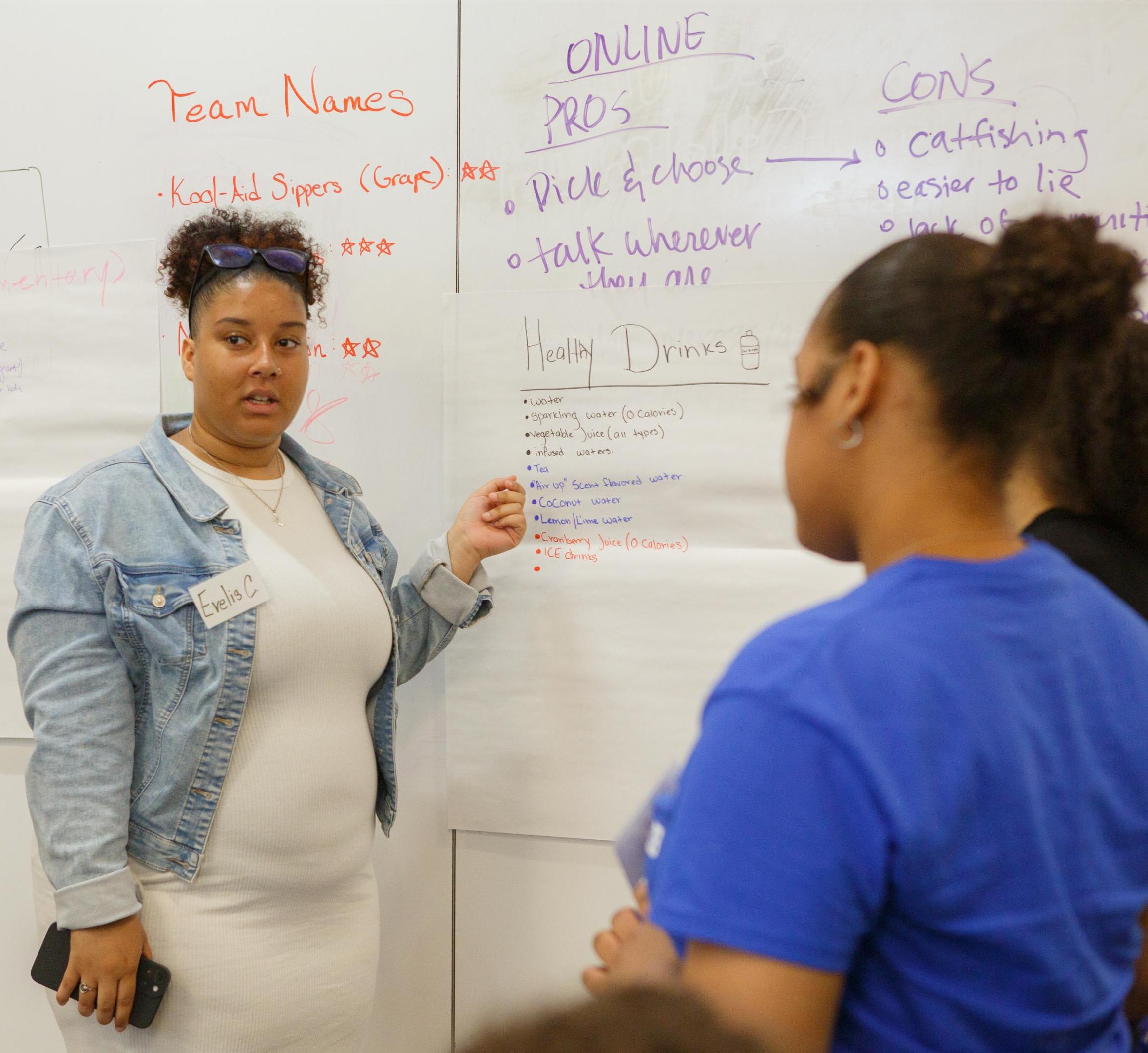 Young adults participate in nutrition education