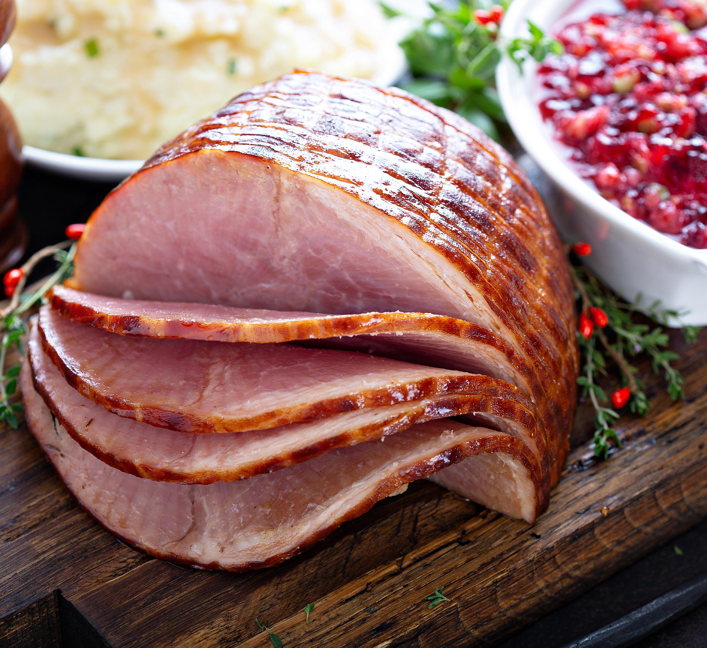 ham on a holiday table