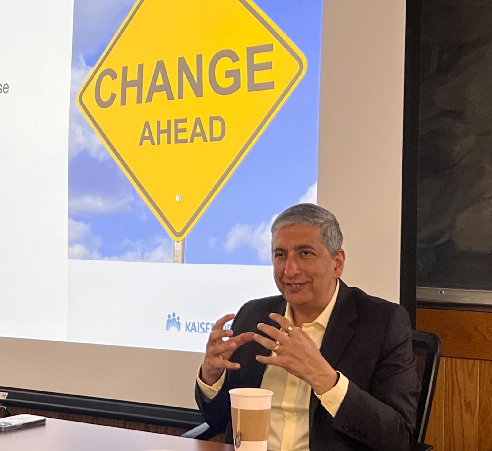 KP executive Yazdi Bagli talks to a HCD class