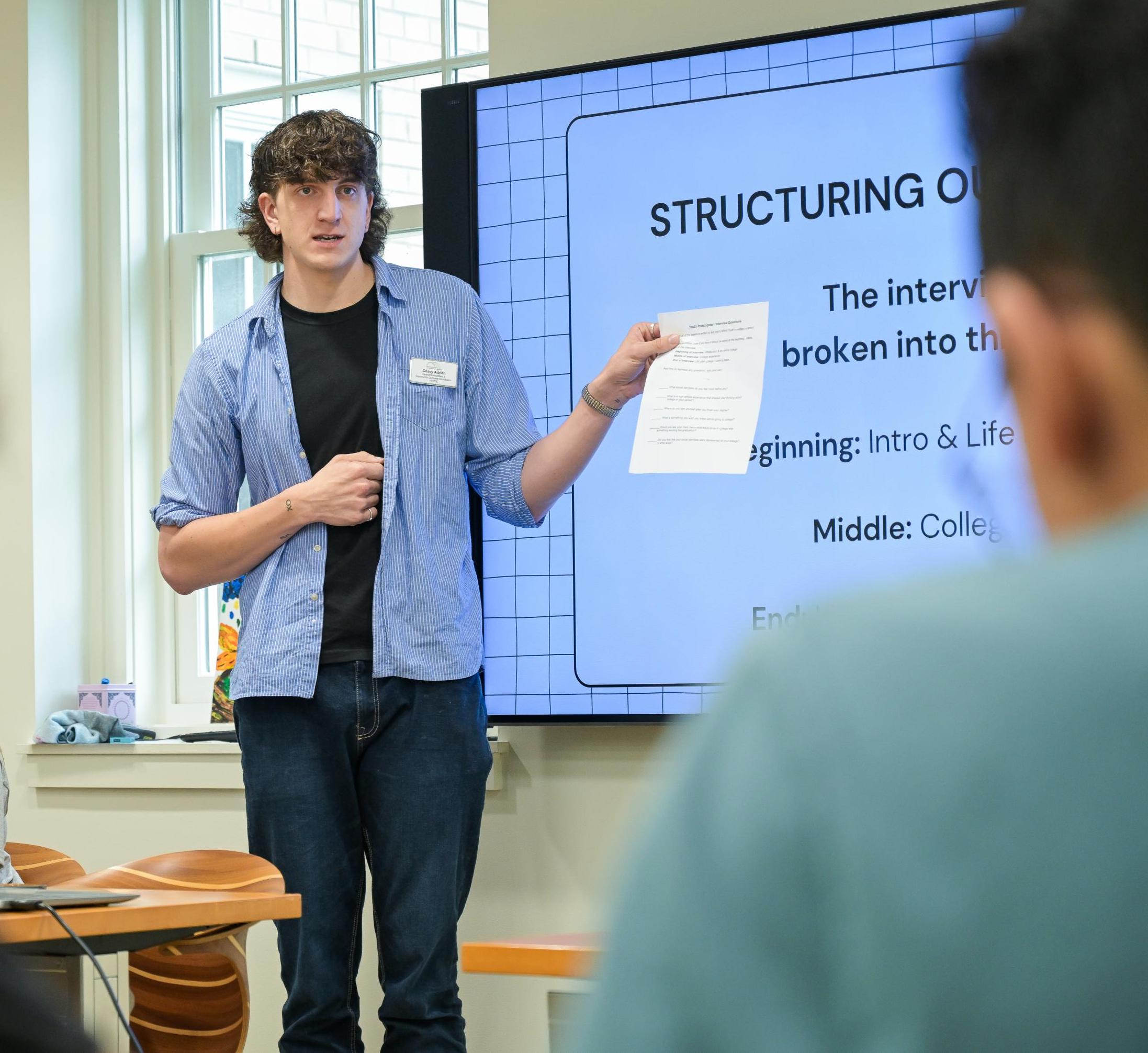 Casey Adrian presents to PRYDE