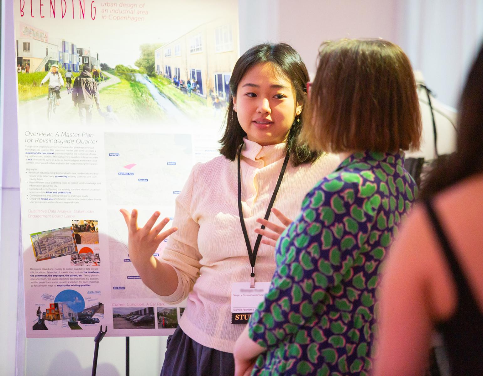 A student presents her design project