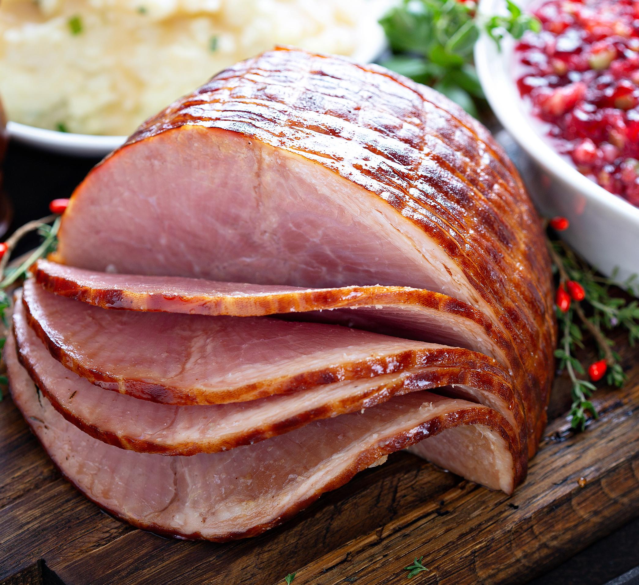 ham on a holiday table