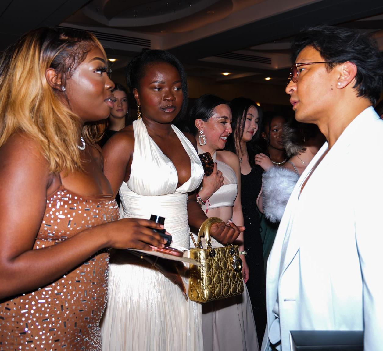 Students speak with Prabal Gurung at the CFIN gala