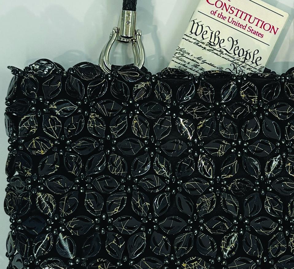 Ruth Bader Ginsberg's handbag with the constitution