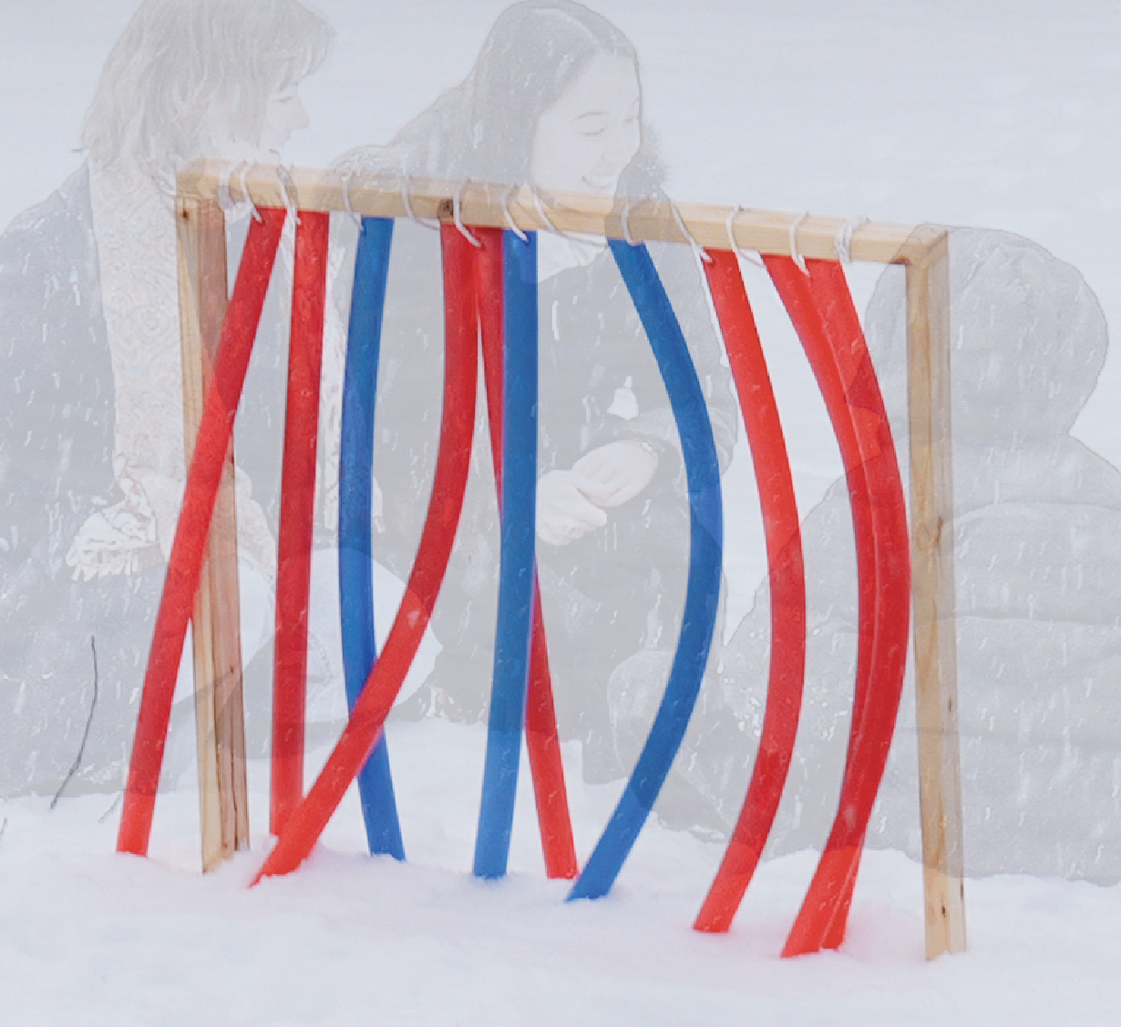 Students playing in the snow
