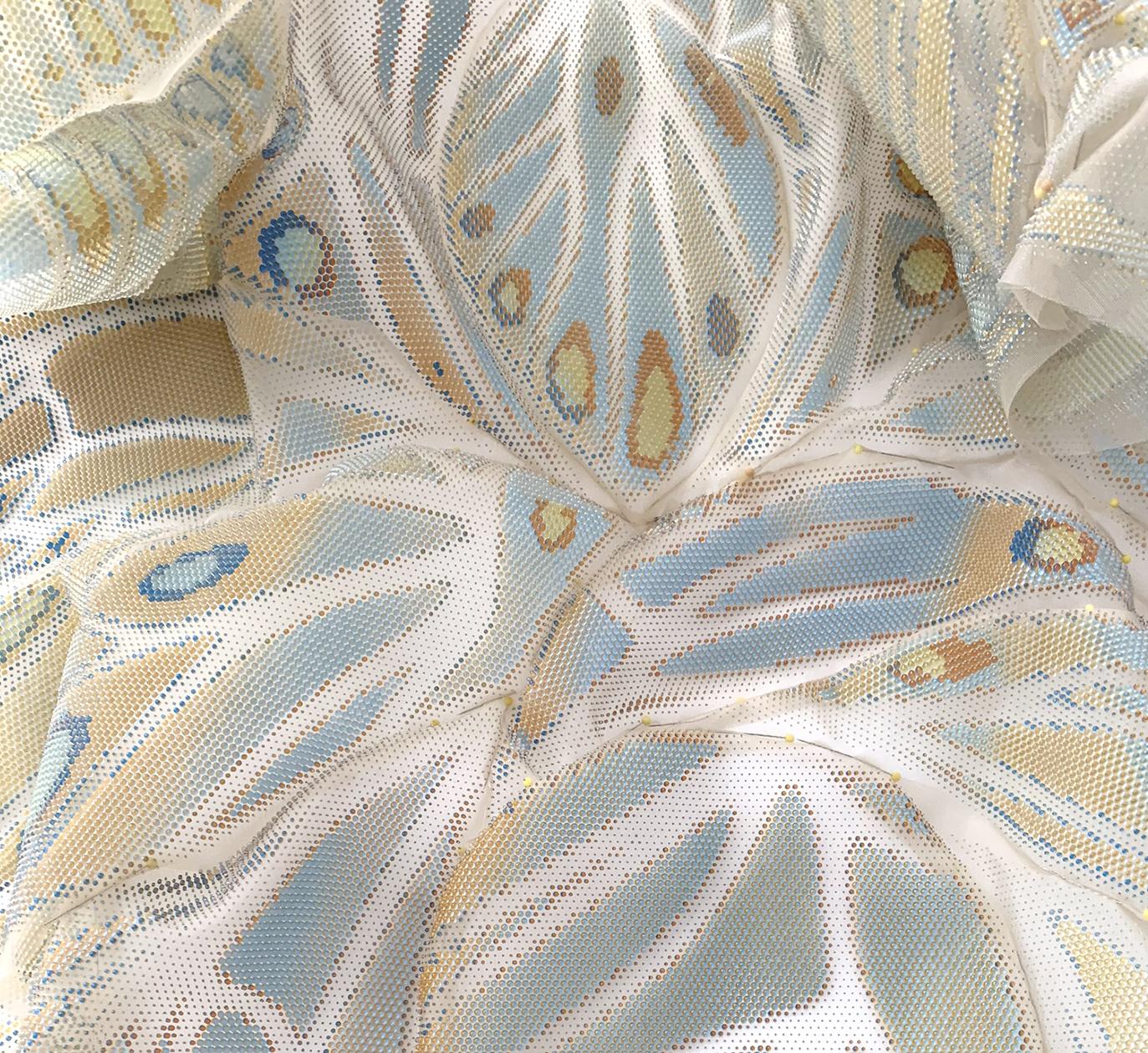 Blue and yellow peacock inspired pattern.