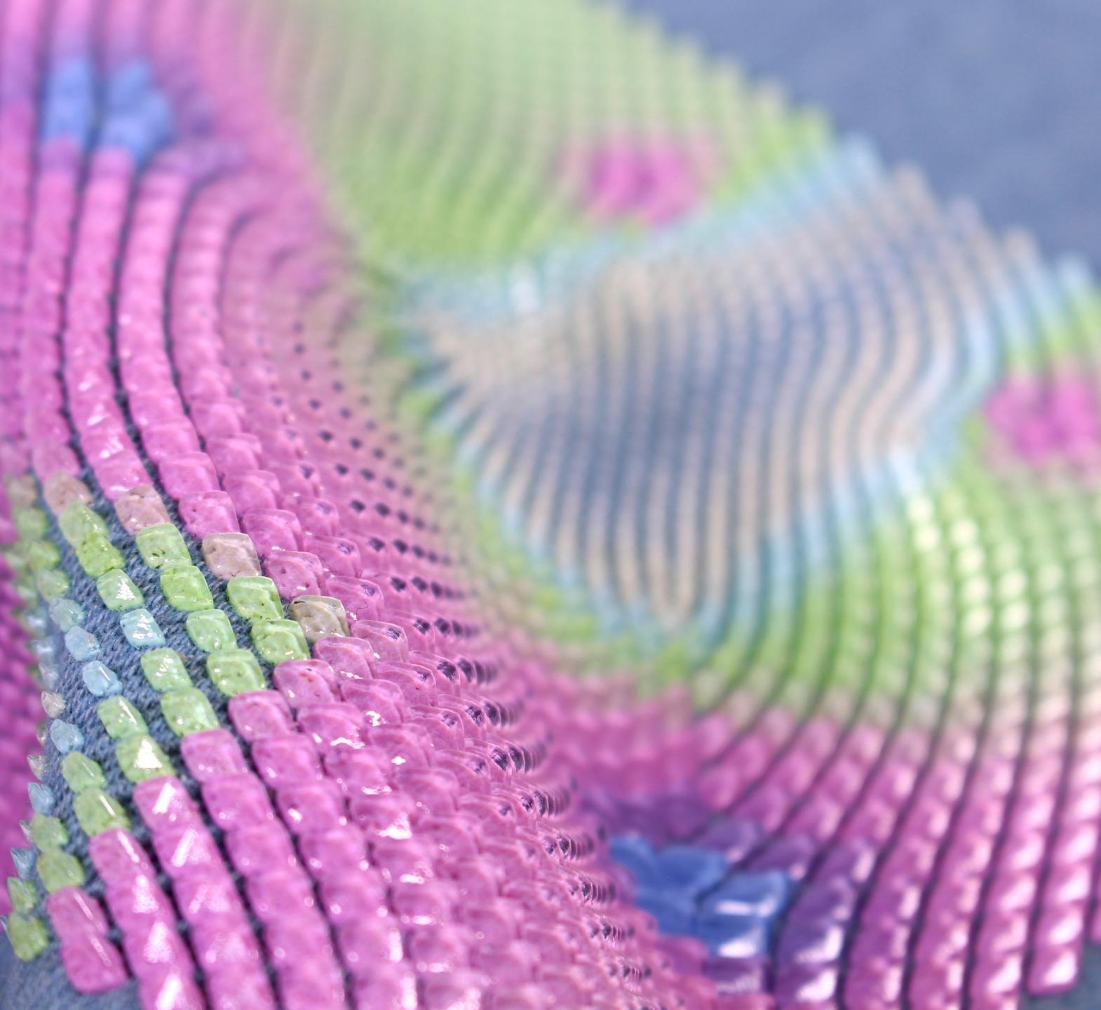 Multicolored 3D printed textile