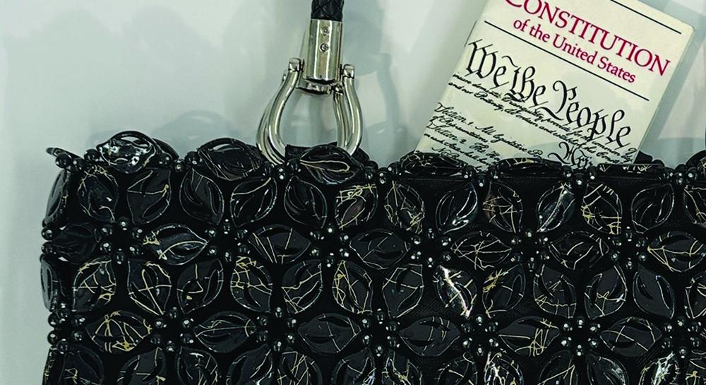 Ruth Bader Ginsberg's handbag with the constitution