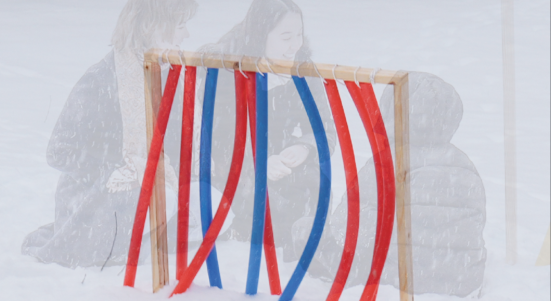 Students playing in the snow