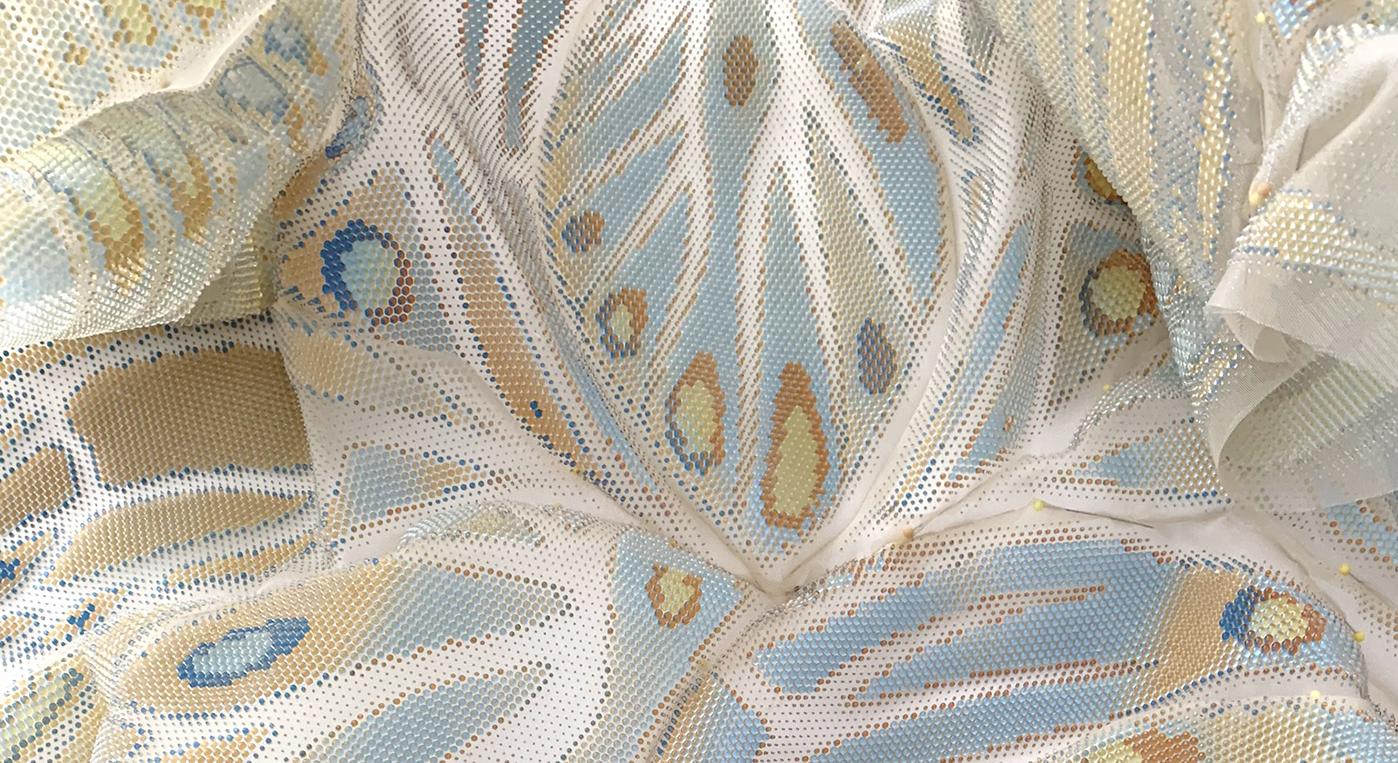 Blue and yellow peacock inspired pattern.