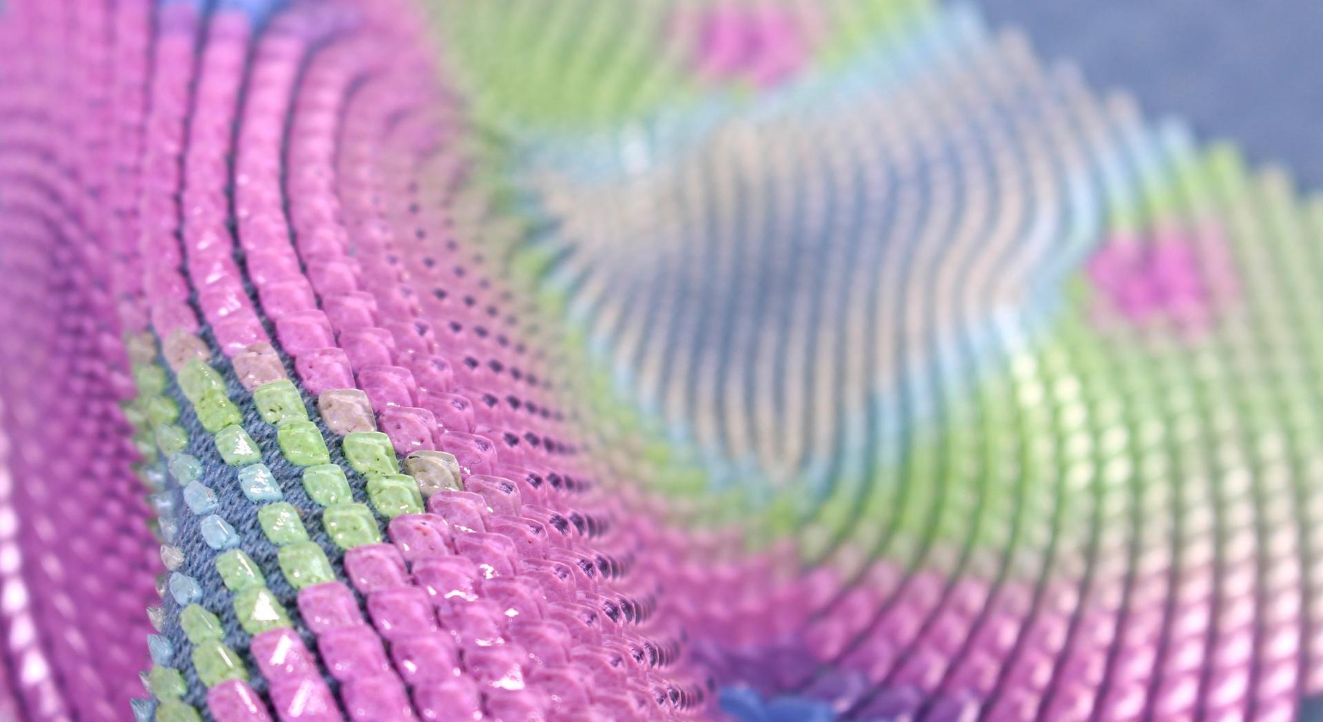 Multicolored 3D printed textile
