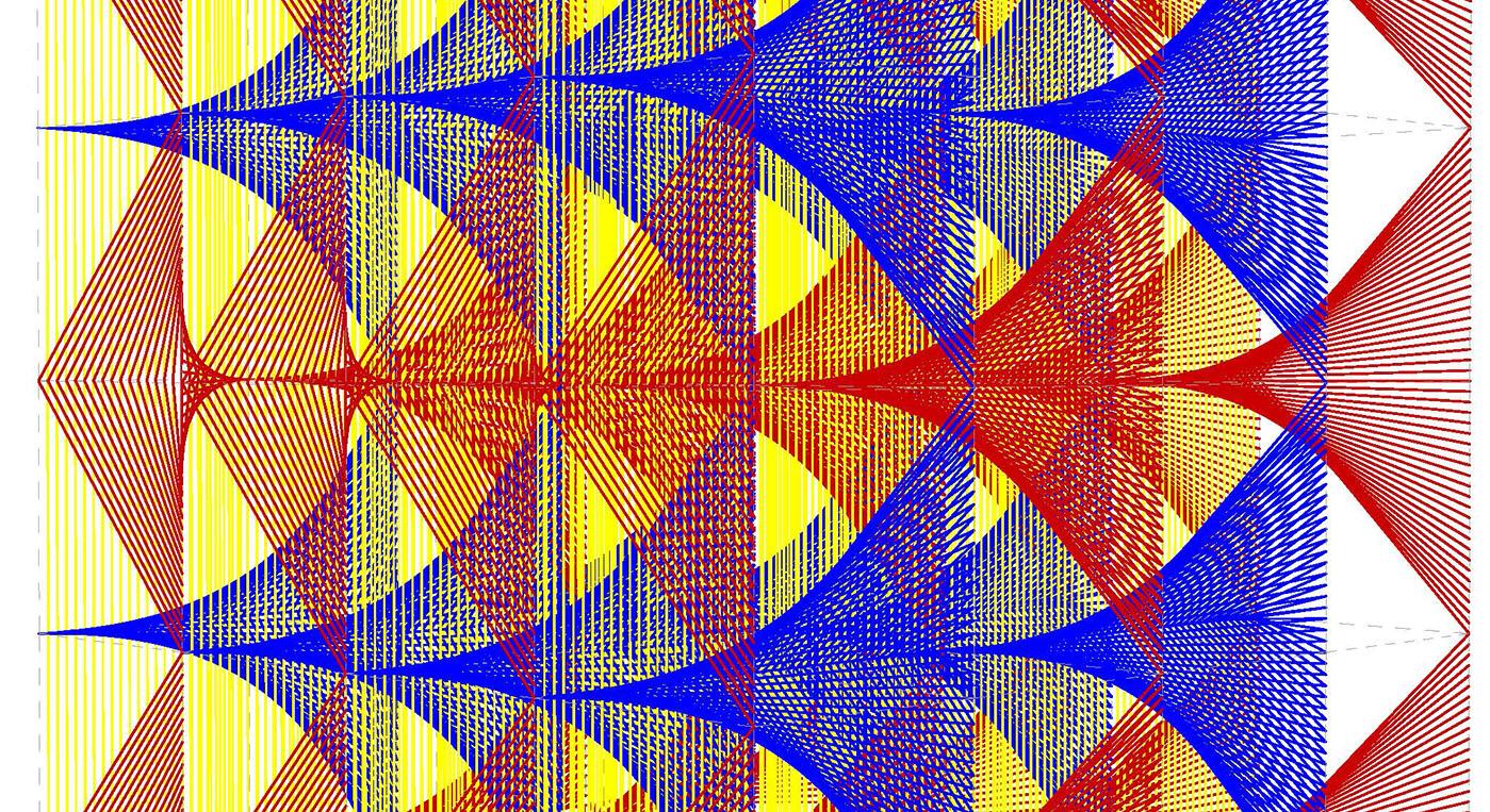 Red, blue and yellow geometric design