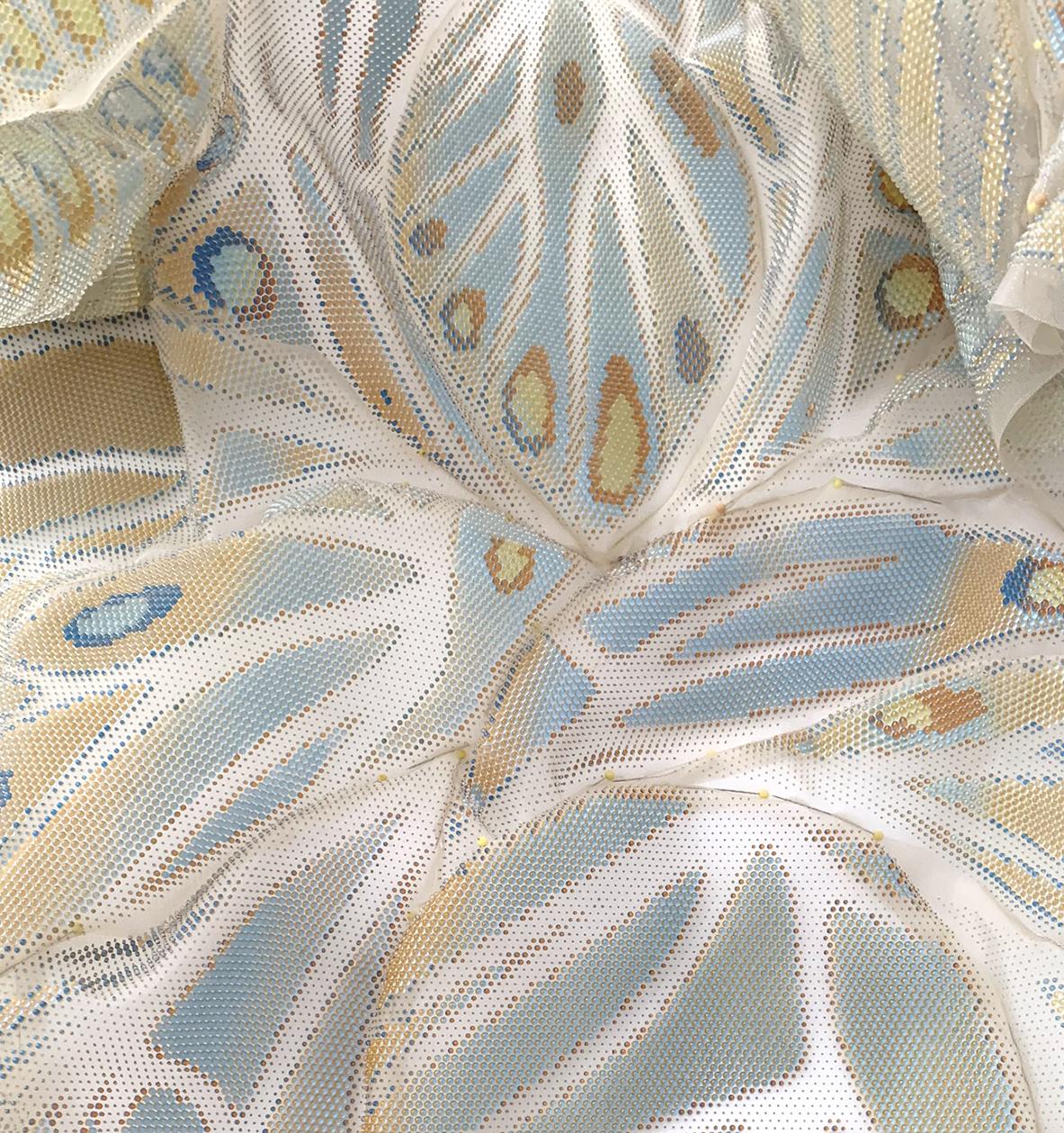 Blue and yellow peacock inspired pattern.