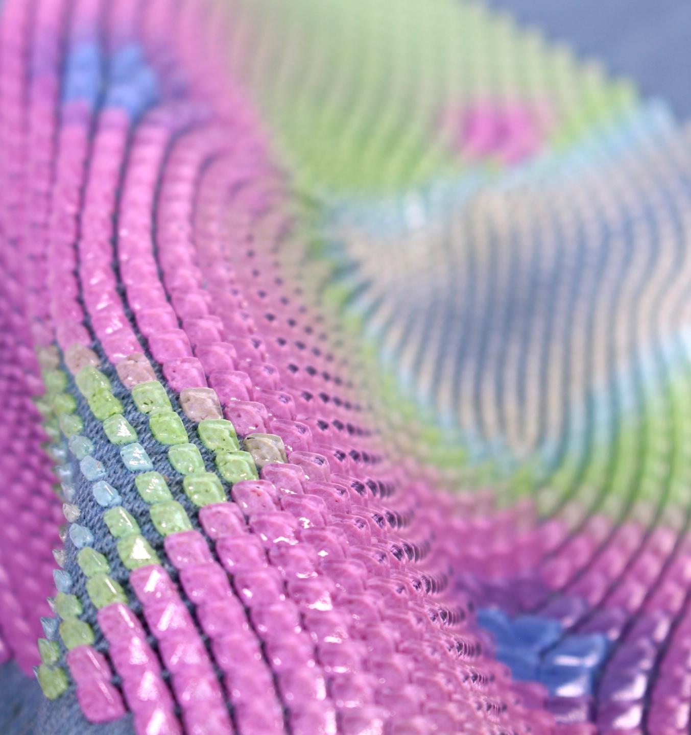 Multicolored 3D printed textile