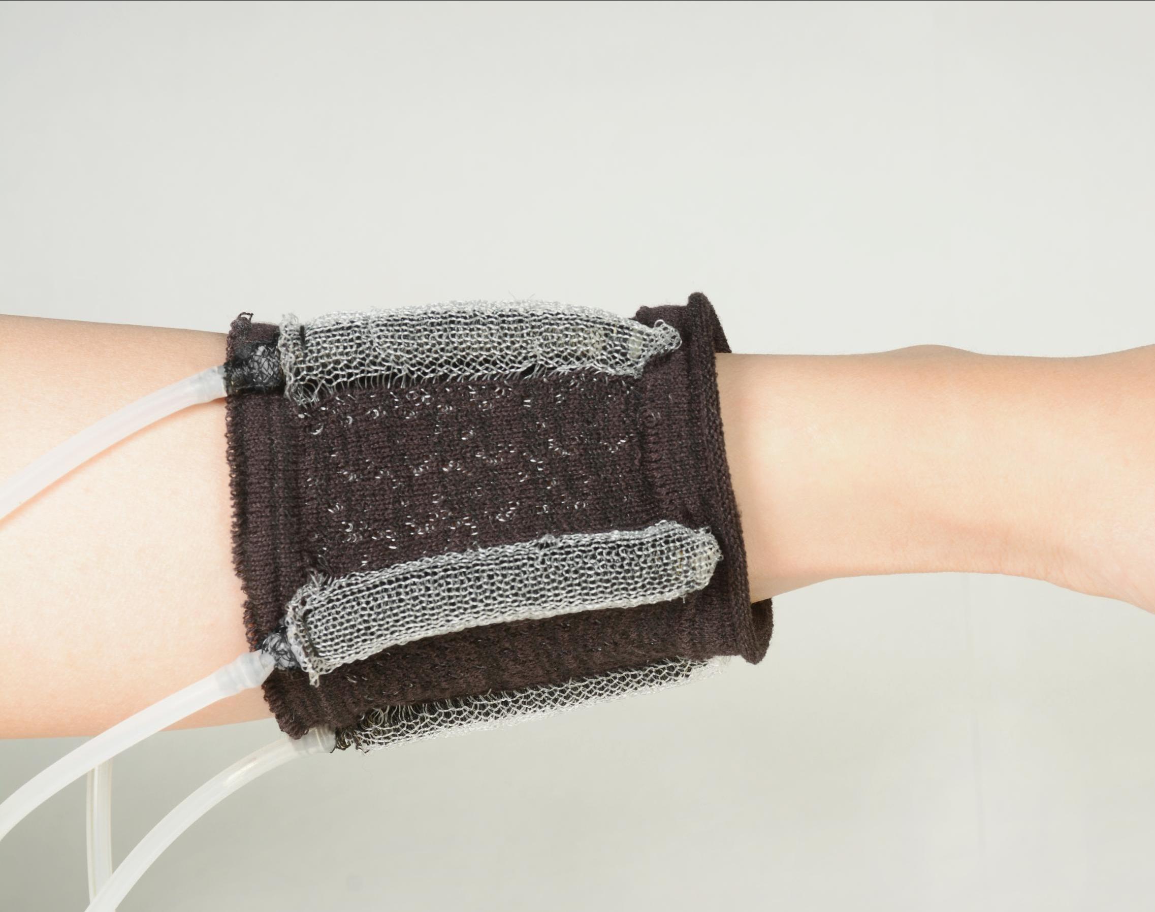 KnitSkin healthcare application (on a person's arm)