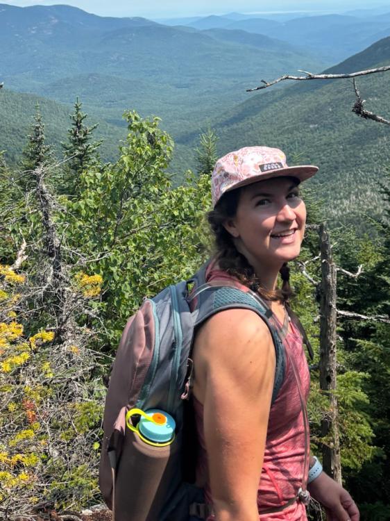Portait of Reeve Applegate hiking in the Adirondaks
