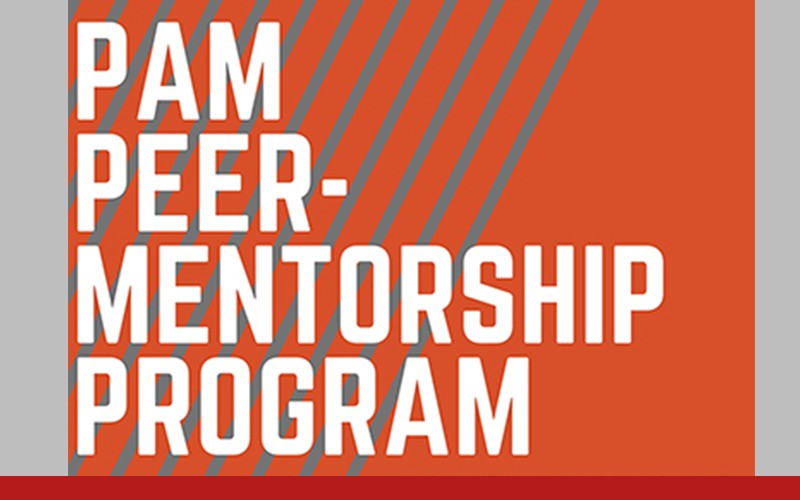 PAM Peer-Mentorship Program on orange background