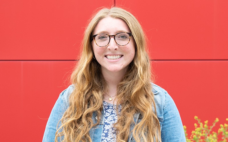 young woman with glasses 