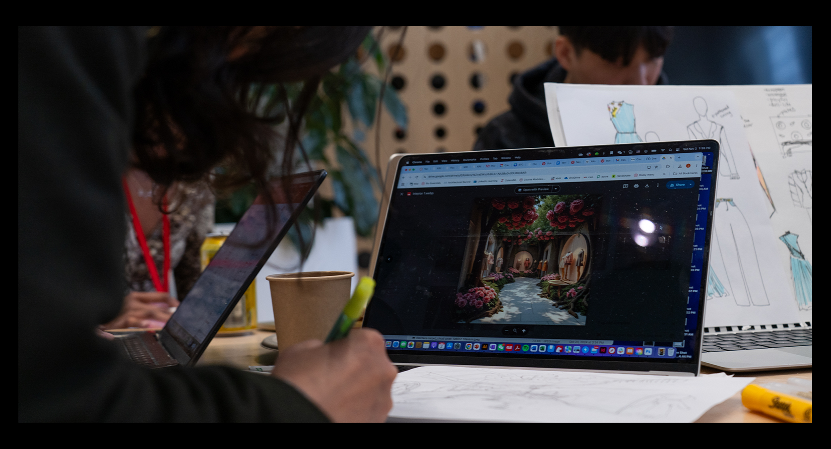 Student working on a laptop