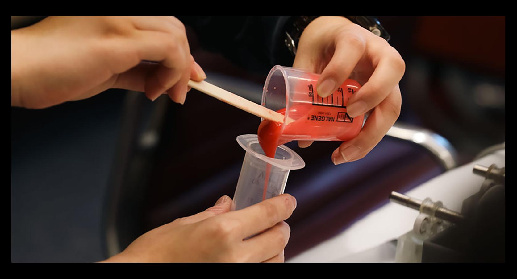 Biomaterials in beakers