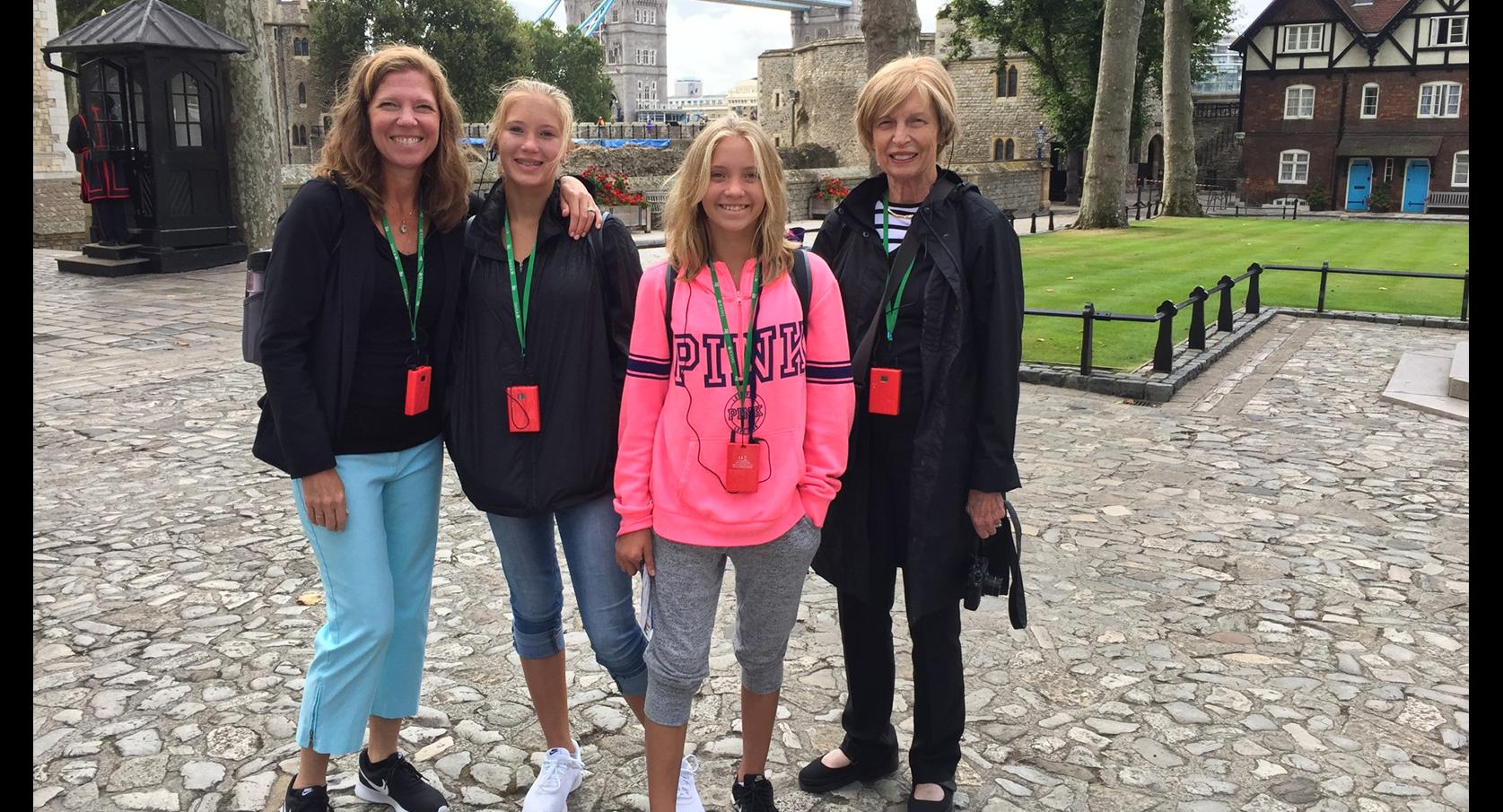 Christine Teal with her daughters and mother
