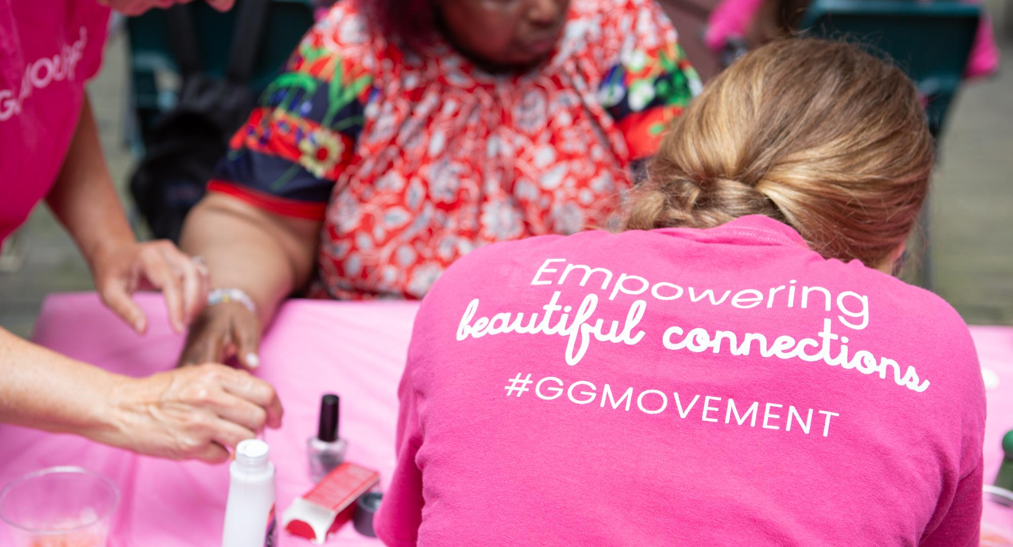 pink tshirt up close 
