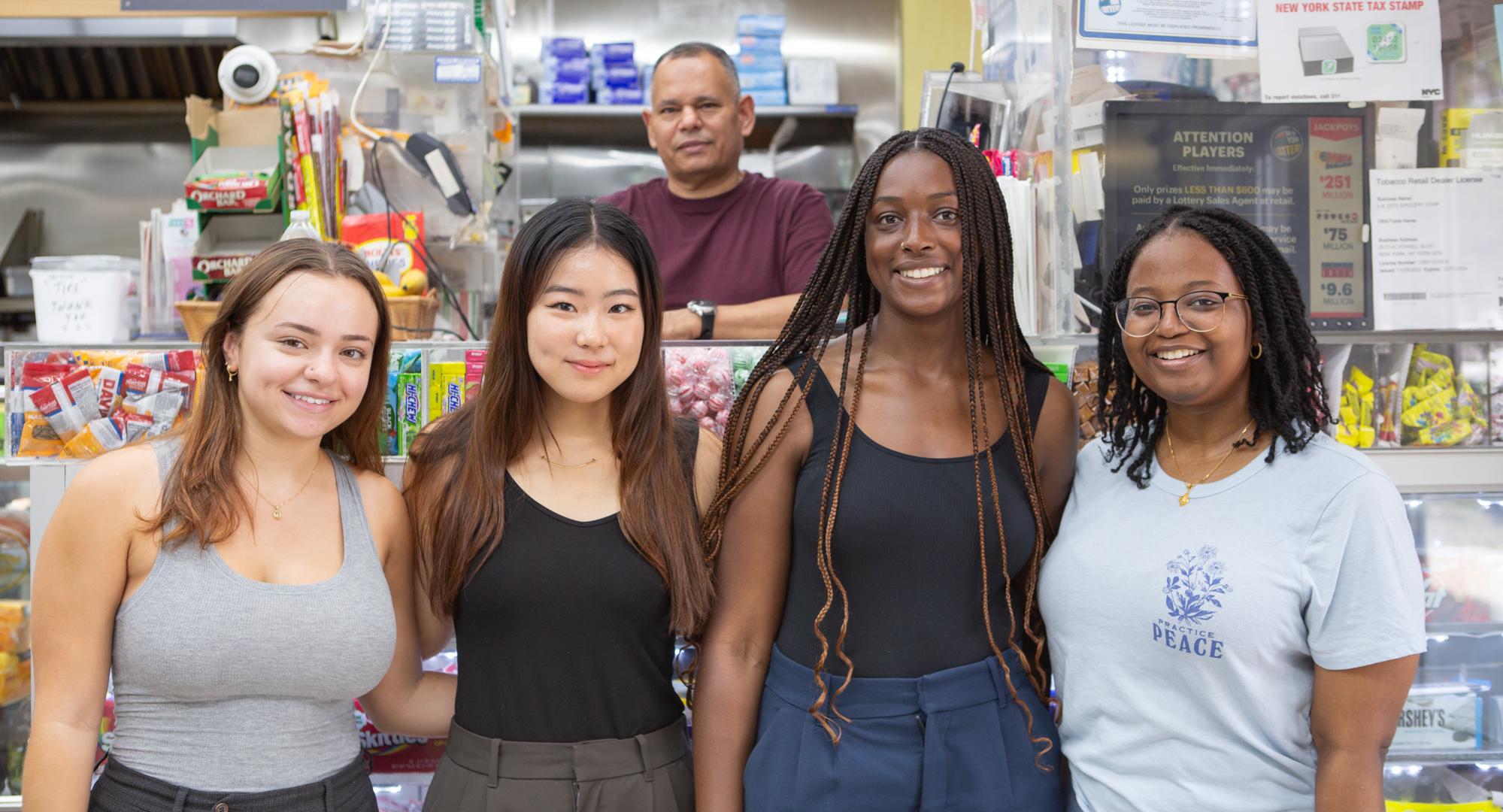 CHE in NYC interns in a bodega