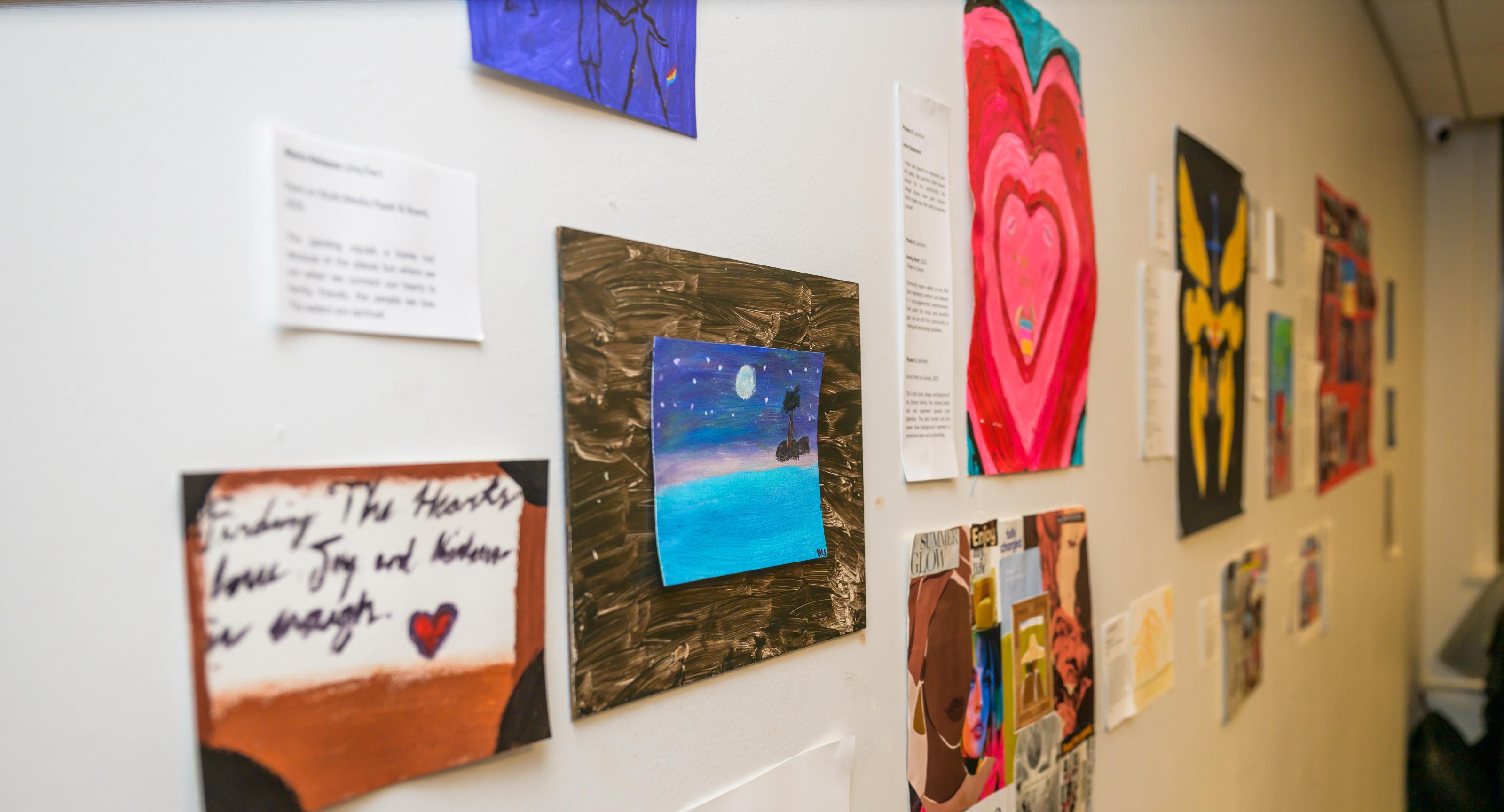 Art representing chosen families created by youth at The Ali Forney Center in New York City