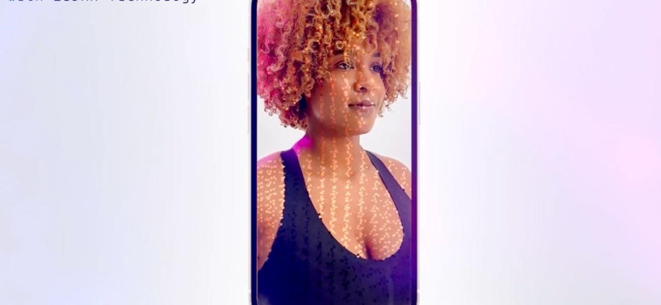 woman being scanned through phone