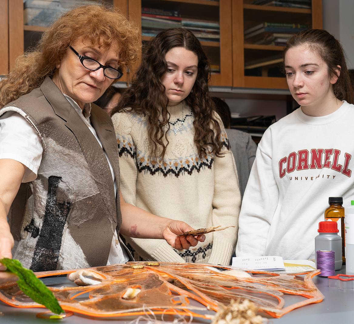 Artist and designer Galina Mihaleva leading a workshop