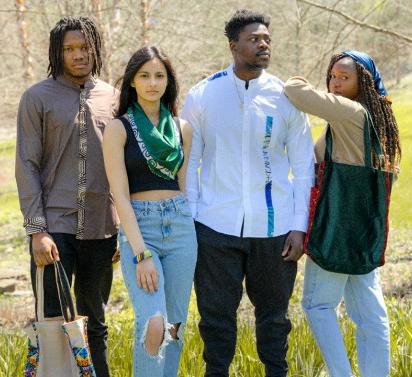 Students from Cornell’s Nigerian Students Association model items – designed and produced by Nigerian entrepreneur Esther Olotu – ordered through Crossroads, a student and alumni-run business that funds a health clinic and school in Jeida, Nigeria.