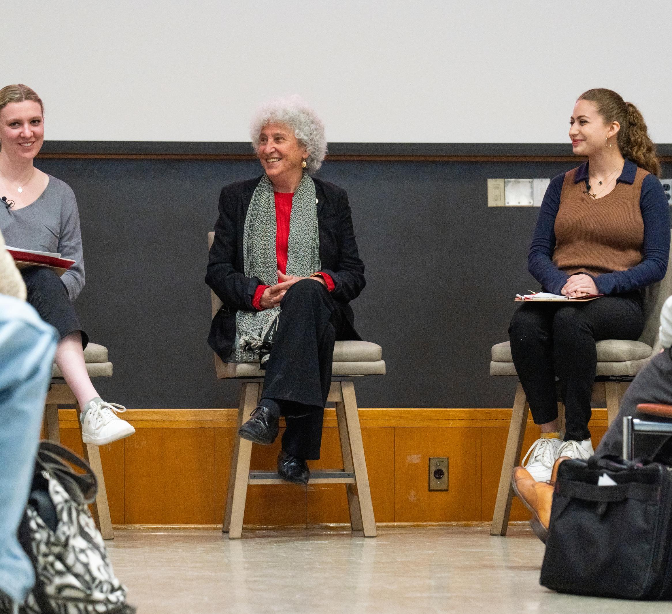 Marion Nestle speaks to a group