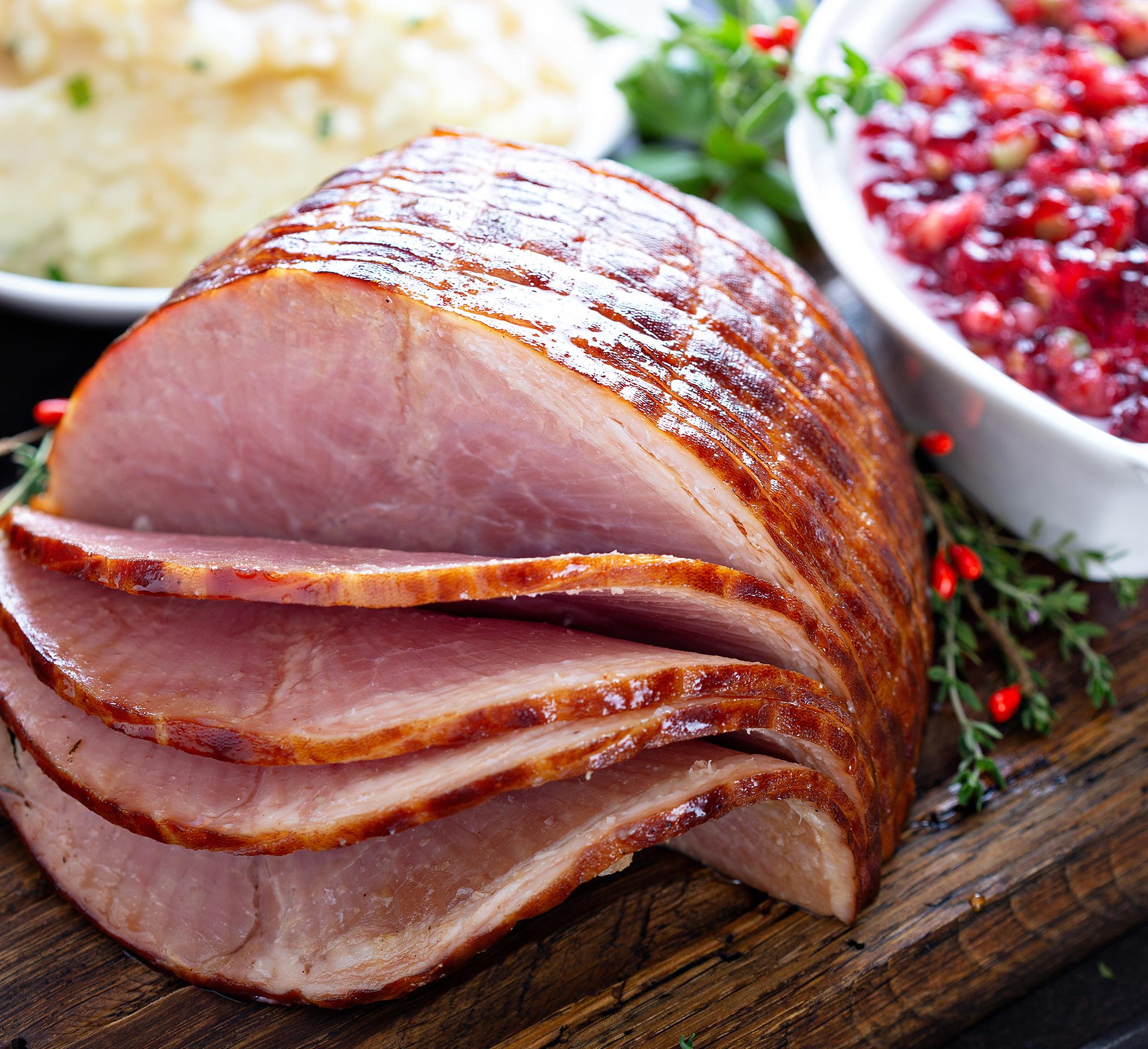 ham on a holiday table