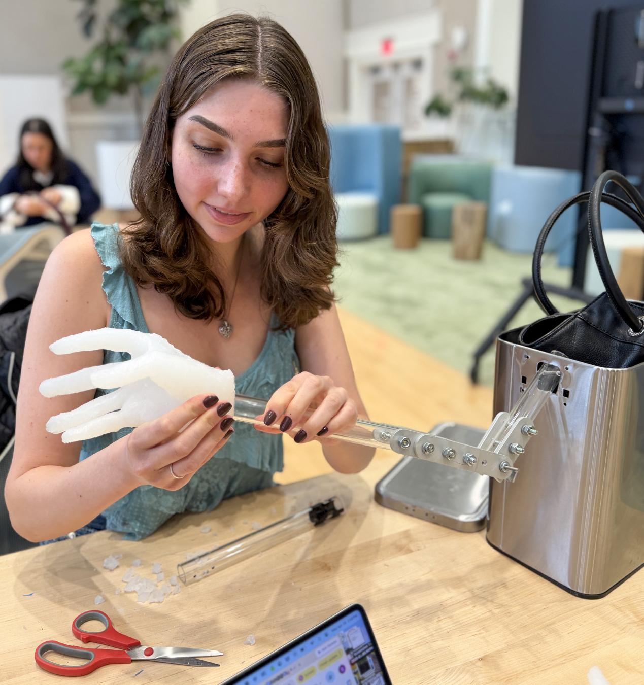 A student works in the Technopoetics class