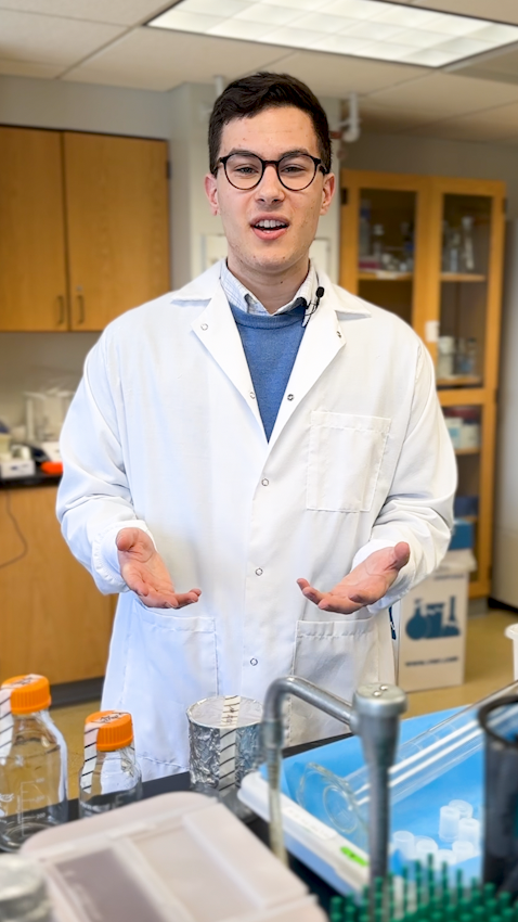 Eli Thoma in a lab