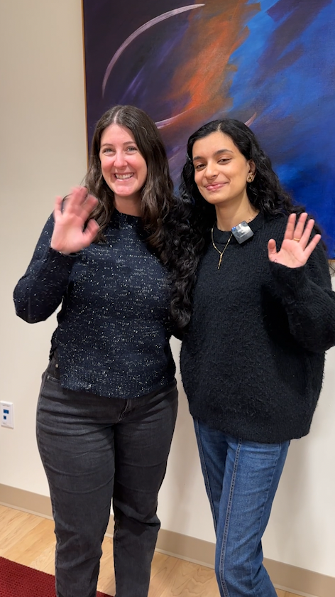 Dora John with Professor Jenna Wells